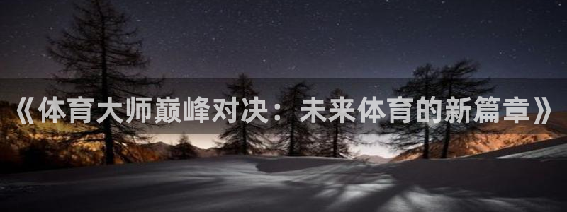 河豚在线nba直播：《体育大师巅峰对决：未来体育的新篇章》